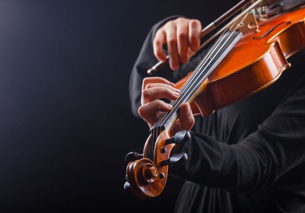 A musician plays violin
