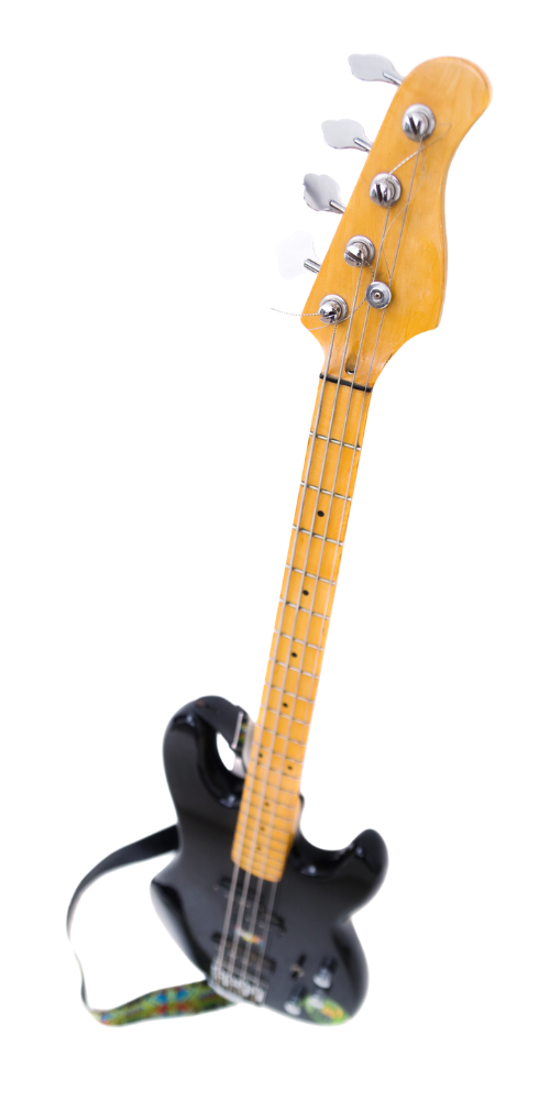 Electric Bass with Clear Background
