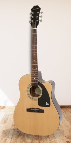 Epiphone AJ-100CE Acoustic-Electric Guitar on hardwood floor