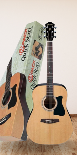 Ibanez iJV50 Acoustic Guitar Package on the floor in studio