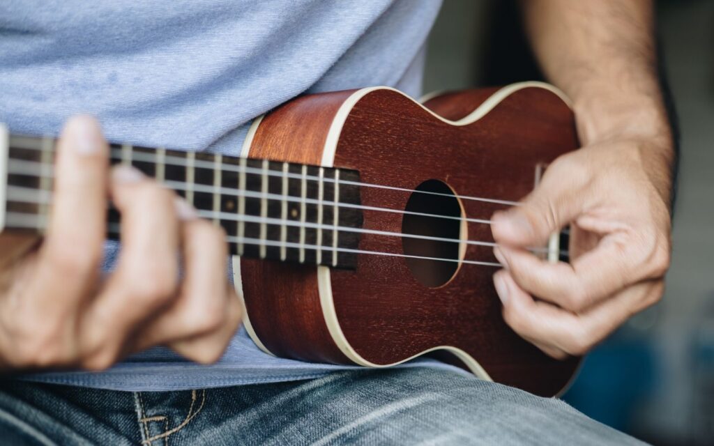 Ukulele Player playing the instrument