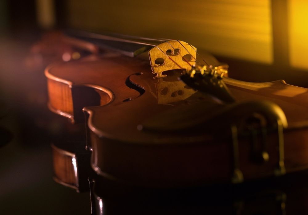 a viola instrument on the table