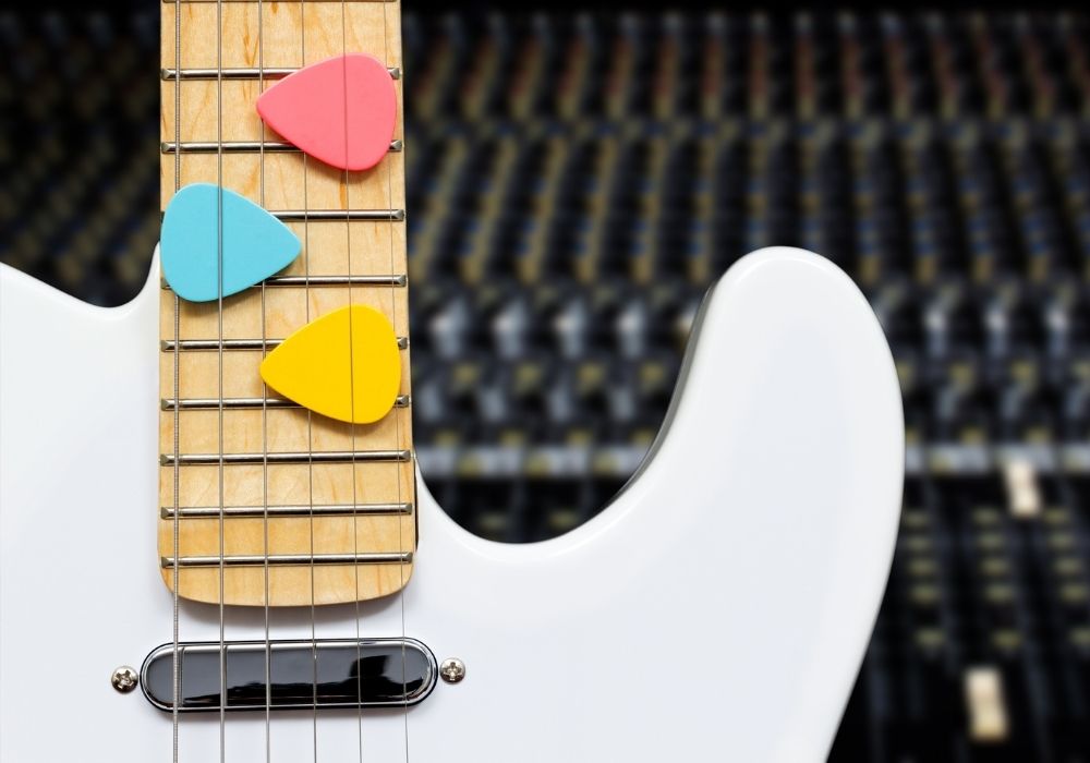 an Electric Guitar Picks with different colors