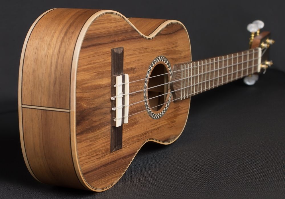 an intermediate ukulele close up