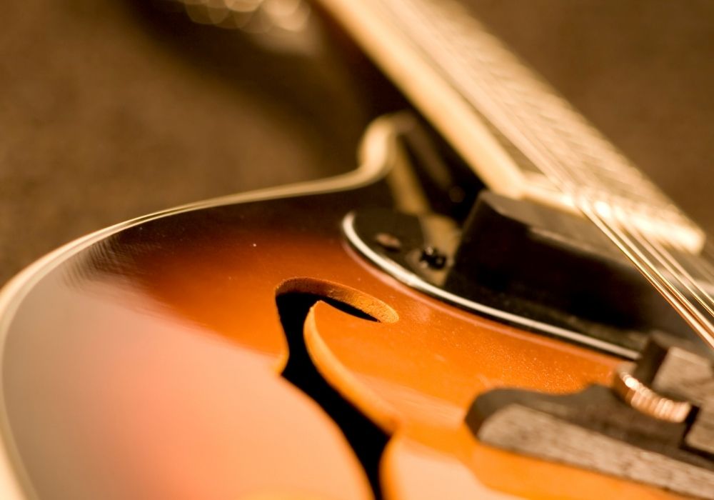 close up of an A-Style mandolin